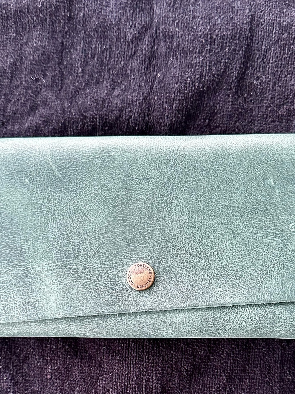 Portland Leather Goods Rancher Wallet Surf Blue Green Full Grain Leather